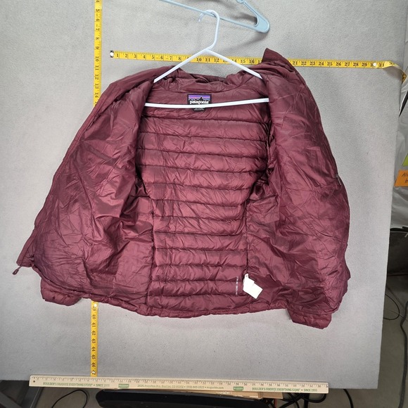 Patagonia Jacket Womens Large Red Down Sweater Hoody Hooded Puffer STY84711 - Picture 10 of 13
